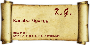 Karaba György névjegykártya