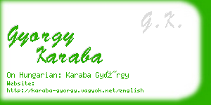 gyorgy karaba business card